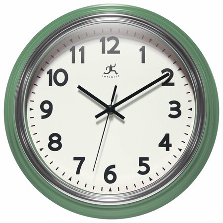 INFINITY INSTRUMENTS Gas Station Classic Wall Clock, Green, 12 in. 20332GR-4562